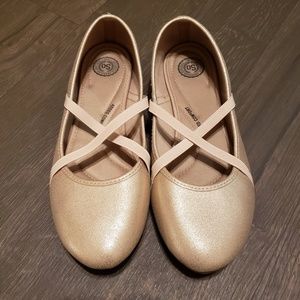 SO Social Rose Gold Criss-Cross Ballet Flats